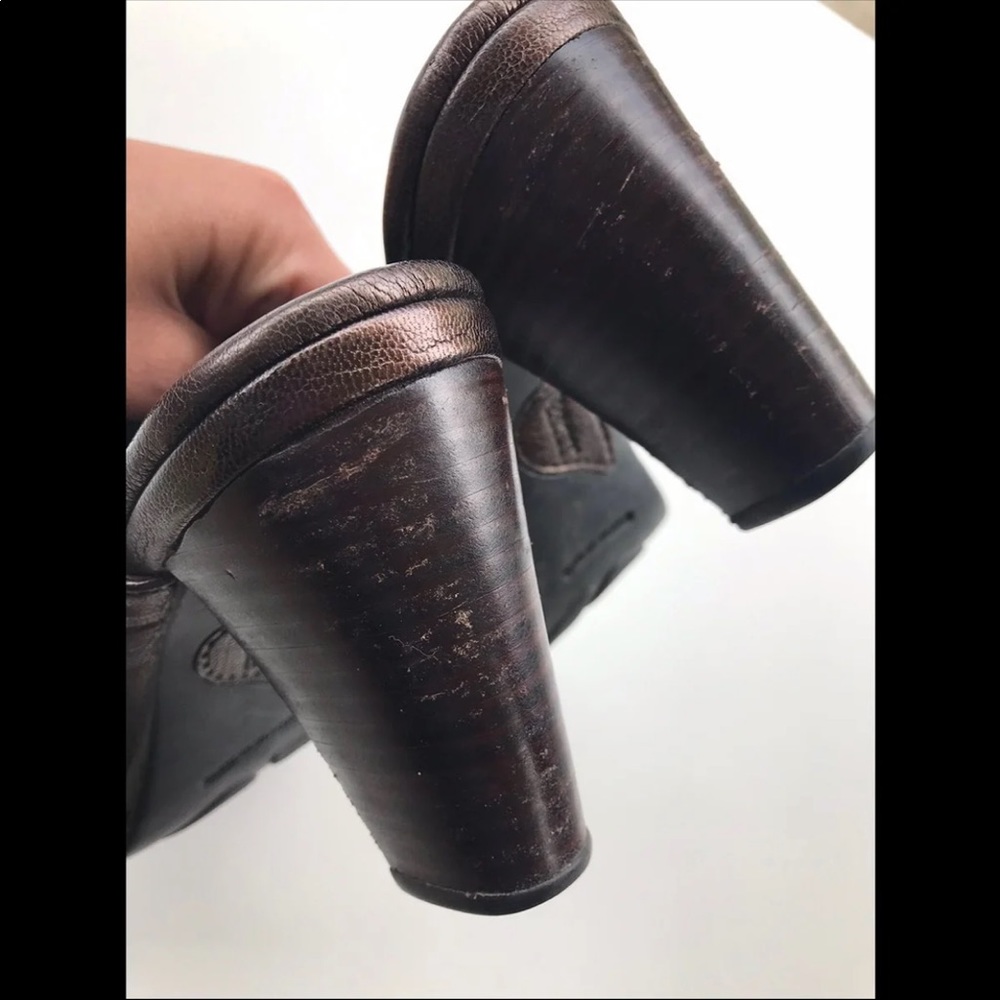 Born Metallic Brown Leather Heeled Mules - Picture 7 of 8